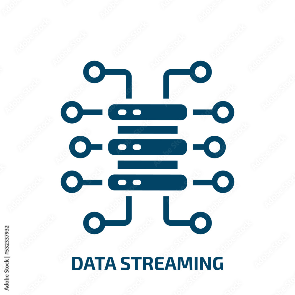 Poster data streaming icon from internet security collection. filled data streaming, data, communication gl