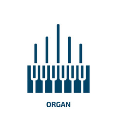 organ icon from music and media collection. Filled organ, medical, human glyph icons isolated on white background. Black vector organ sign, symbol for web design and mobile apps