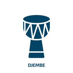 Fototapeta na wymiar djembe icon from music and media collection. Filled djembe, entertainment, sound glyph icons isolated on white background. Black vector djembe sign, symbol for web design and mobile apps