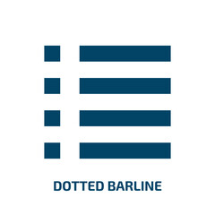 Obraz premium dotted barline icon from music and media collection. Filled dotted barline, button, music glyph icons isolated on white background. Black vector dotted barline sign, symbol for web design and mobile