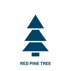 Fototapeta premium red pine tree icon from nature collection. Filled red pine tree, pine, tree glyph icons isolated on white background. Black vector red pine tree sign, symbol for web design and mobile apps