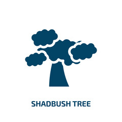 shadbush tree icon from nature collection. Filled shadbush tree, nature, simple glyph icons isolated on white background. Black vector shadbush tree sign, symbol for web design and mobile apps