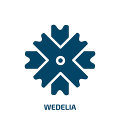 wedelia icon from nature collection. Filled wedelia, nature, beauty glyph icons isolated on white background. Black vector wedelia sign, symbol for web design and mobile apps