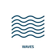 waves icon from nature collection. Filled waves, technology, wave glyph icons isolated on white background. Black vector waves sign, symbol for web design and mobile apps
