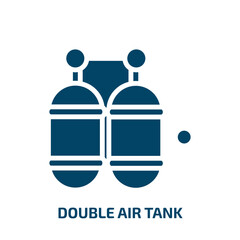 double air tank icon from nautical collection. Filled double air tank, bait, ship glyph icons isolated on white background. Black vector double air tank sign, symbol for web design and mobile apps