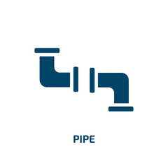 pipe icon from nautical collection. Filled pipe, water, pipeline glyph icons isolated on white background. Black vector pipe sign, symbol for web design and mobile apps
