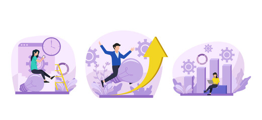 Flat Bundle Business Design Illustration