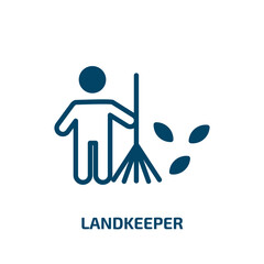 landkeeper icon from people collection. Filled landkeeper, people, geisha glyph icons isolated on white background. Black vector landkeeper sign, symbol for web design and mobile apps