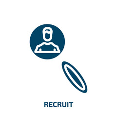 recruit icon from people collection. Filled recruit, recruitment, business glyph icons isolated on white background. Black vector recruit sign, symbol for web design and mobile apps