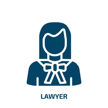 Lawyer Icon From Professions Collection. Filled Lawyer, Legal, Law Glyph Icons Isolated On White Background. Black Vector Lawyer Sign, Symbol For Web Design And Mobile Apps