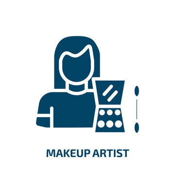 makeup artist icon from professions & jobs collection. Filled makeup artist, makeup, beauty glyph icons isolated on white background. Black vector makeup artist sign, symbol for web design and mobile