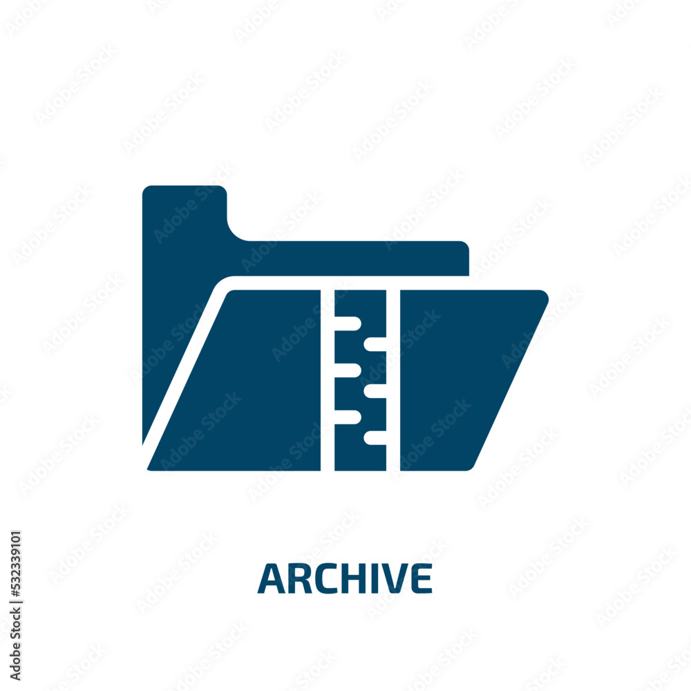 Poster archive icon from programming collection. filled archive, storage, file glyph icons isolated on whit