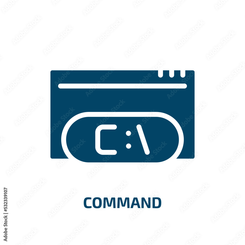 Poster command icon from programming collection. filled command, group, business glyph icons isolated on wh