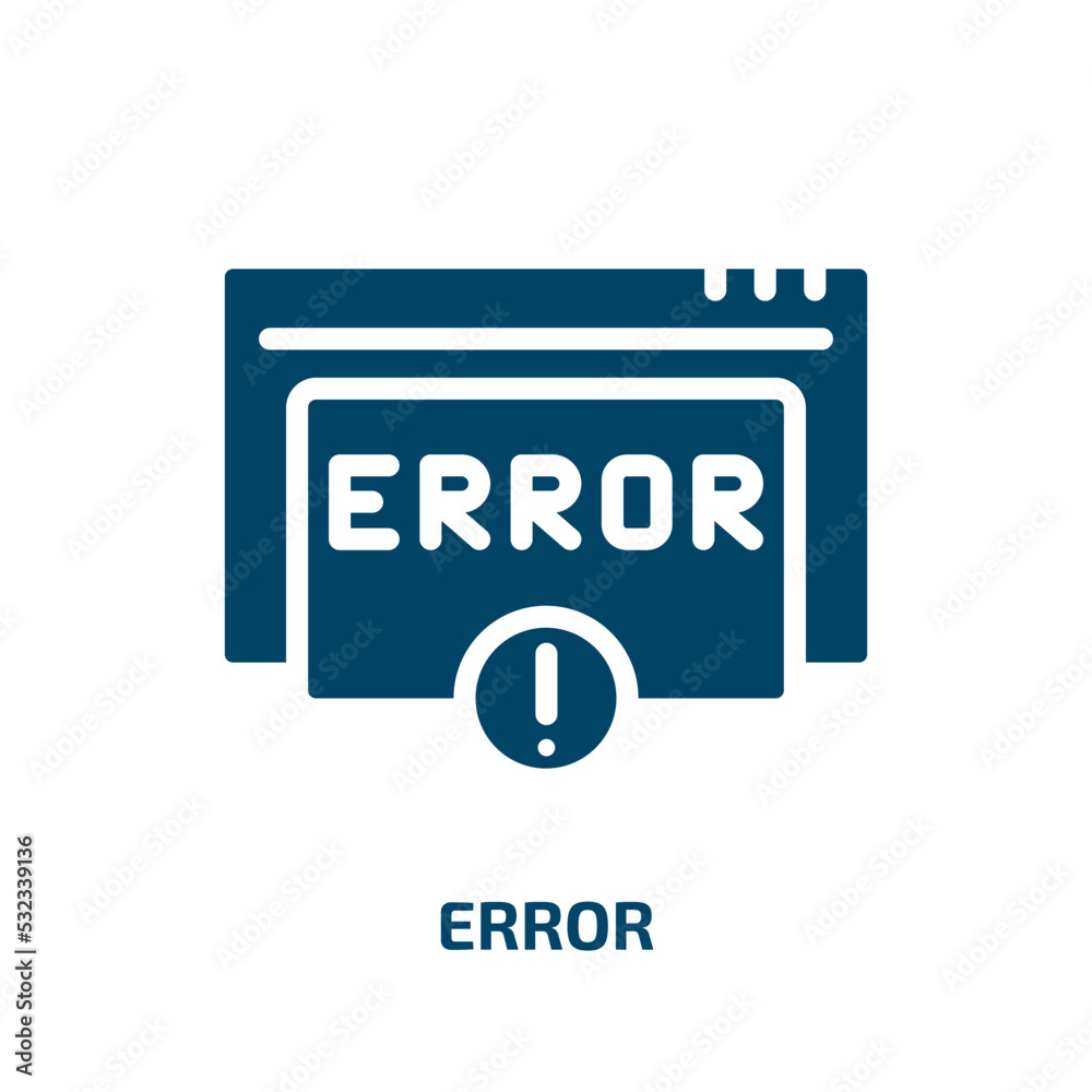 Poster error icon from programming collection. filled error, alert, beware glyph icons isolated on white ba