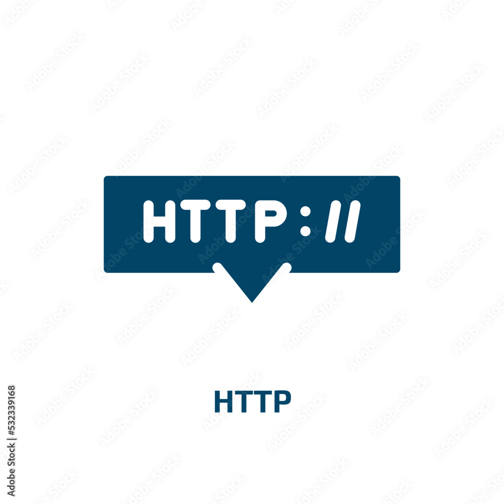 Poster http icon from programming collection. filled http, internet, computer glyph icons isolated on white