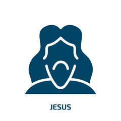 jesus icon from religion collection. Filled jesus, christianity, church glyph icons isolated on white background. Black vector jesus sign, symbol for web design and mobile apps