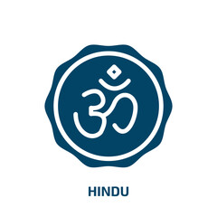 hindu icon from religion collection. Filled hindu, indian, festival glyph icons isolated on white background. Black vector hindu sign, symbol for web design and mobile apps