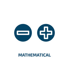 mathematical symbols icon from signs collection. Filled mathematical symbols, science, pencil glyph icons isolated on white background. Black vector mathematical symbols sign, symbol for web design