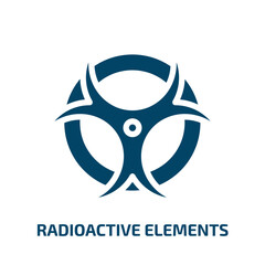 radioactive elements icon from signs collection. Filled radioactive elements, radioactive, energy glyph icons isolated on white background. Black vector radioactive elements sign, symbol for web