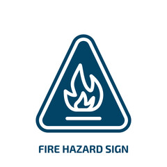 fire hazard sign icon from signs collection. Filled fire hazard sign, danger, hazard glyph icons isolated on white background. Black vector fire hazard sign sign, symbol for web design and mobile apps
