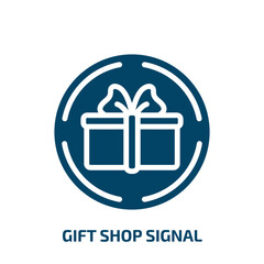 gift shop signal icon from signs collection. Filled gift shop signal, gift, signal glyph icons isolated on white background. Black vector gift shop signal sign, symbol for web design and mobile apps