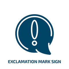exclamation mark sign icon from signs collection. Filled exclamation mark sign, exclamation, danger glyph icons isolated on white background. Black vector exclamation mark sign sign, symbol for web