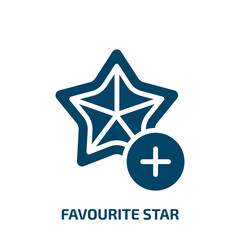 favourite star icon from signs collection. Filled favourite star, emblem, best glyph icons isolated on white background. Black vector favourite star sign, symbol for web design and mobile apps