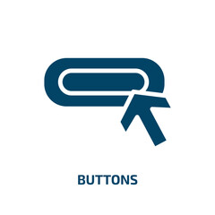 Fototapeta premium buttons icon from social media marketing collection. Filled buttons, media, button glyph icons isolated on white background. Black vector buttons sign, symbol for web design and mobile apps