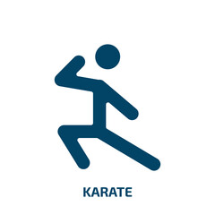 Fototapeta na wymiar karate icon from sport collection. Filled karate, combat, fight glyph icons isolated on white background. Black vector karate sign, symbol for web design and mobile apps