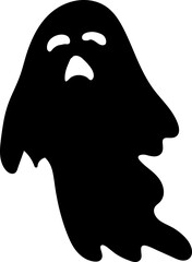 Silhouette of Halloween Ghost  Vector illustration