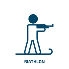 biathlon icon from sports collection. Filled biathlon, winter, ski glyph icons isolated on white background. Black vector biathlon sign, symbol for web design and mobile apps