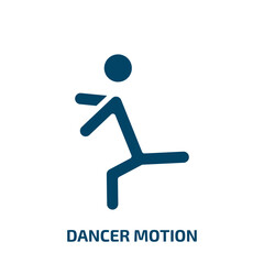 dancer motion icon from sports collection. Filled dancer motion, dance, motion glyph icons isolated on white background. Black vector dancer motion sign, symbol for web design and mobile apps