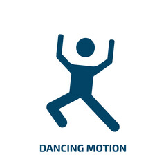 dancing motion icon from sports collection. Filled dancing motion, body, dance glyph icons isolated on white background. Black vector dancing motion sign, symbol for web design and mobile apps