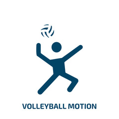 Fototapeta na wymiar volleyball motion icon from sports collection. Filled volleyball motion, motion, volleyball glyph icons isolated on white background. Black vector volleyball motion sign, symbol for web design and