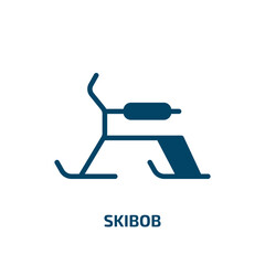 skibob icon from sports collection. Filled skibob, sport, competition glyph icons isolated on white background. Black vector skibob sign, symbol for web design and mobile apps