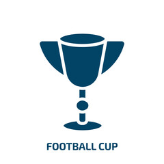 football cup icon from sports collection. Filled football cup, football, sport glyph icons isolated on white background. Black vector football cup sign, symbol for web design and mobile apps