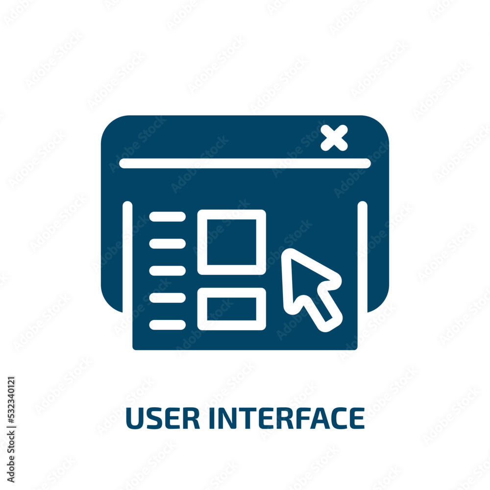 Poster user interface icon from technology collection. filled user interface, internet, website glyph icons