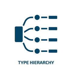 type hierarchy icon from technology collection. Filled type hierarchy, type, business glyph icons isolated on white background. Black vector type hierarchy sign, symbol for web design and mobile apps - obrazy, fototapety, plakaty