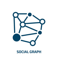 social graph icon from technology collection. Filled social graph, graph, social glyph icons isolated on white background. Black vector social graph sign, symbol for web design and mobile apps