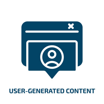 user-generated content icon from technology collection. Filled user-generated content, content, user glyph icons isolated on white background. Black vector user-generated content sign, symbol for web
