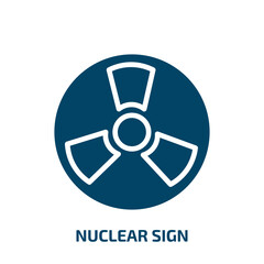 nuclear sign icon from traffic signs collection. Filled nuclear sign, nuclear, energy glyph icons isolated on white background. Black vector nuclear sign sign, symbol for web design and mobile apps