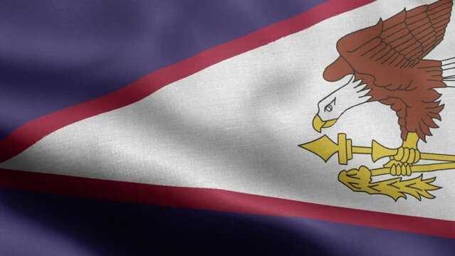Flag Of American Samoa - American Samoa Flag High Detail - National flag American Samoa wave Pattern loopable Elements - Fabric texture and endless loop - Highly Detailed Flag