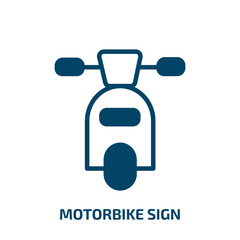 motorbike sign icon from transport collection. Filled motorbike sign, motorbike, vehicle glyph icons isolated on white background. Black vector motorbike sign sign, symbol for web design and mobile