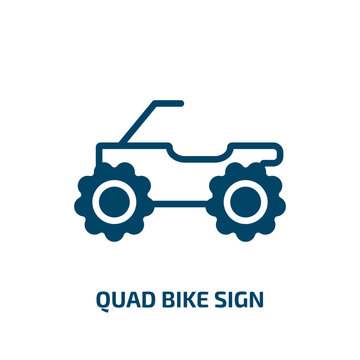 quad bike sign icon from transport collection. Filled quad bike sign, simple, motorcycle glyph icons isolated on white background. Black vector quad bike sign sign, symbol for web design and mobile