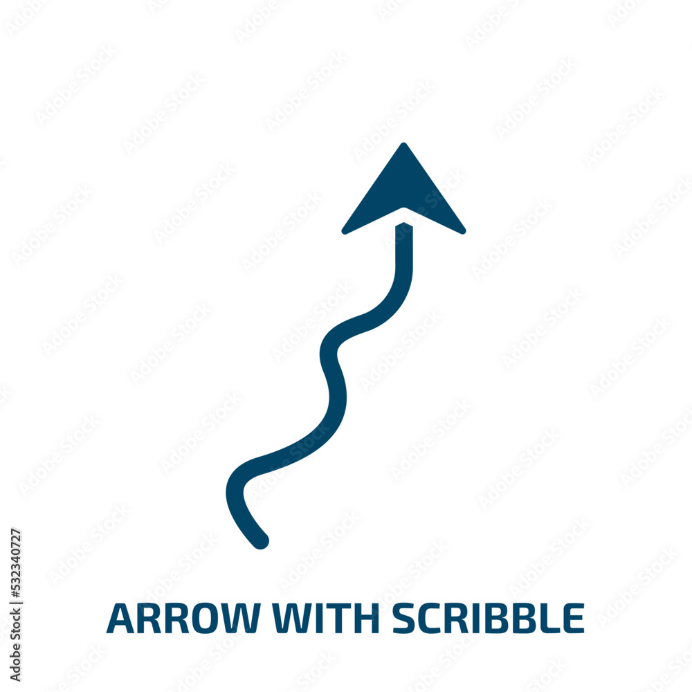 Poster arrow with scribble icon from user interface collection. filled arrow with scribble, arrow, doodle g