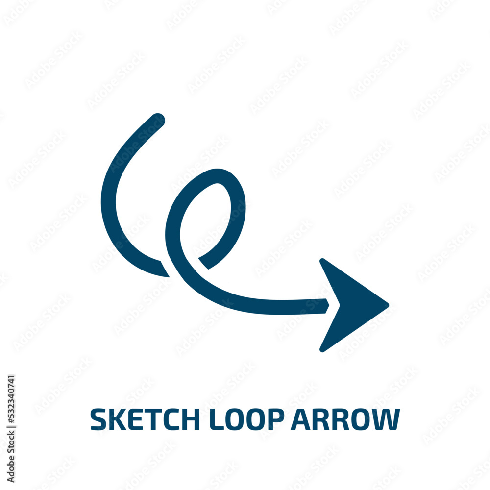 Poster sketch loop arrow icon from user interface collection. filled sketch loop arrow, arrow, navigation g