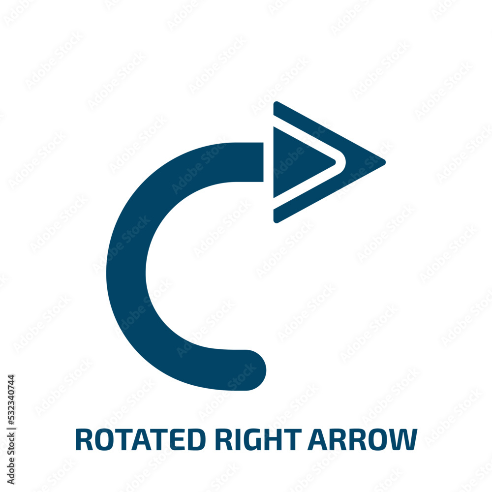 Poster rotated right arrow icon from user interface collection. filled rotated right arrow, arrow, button g