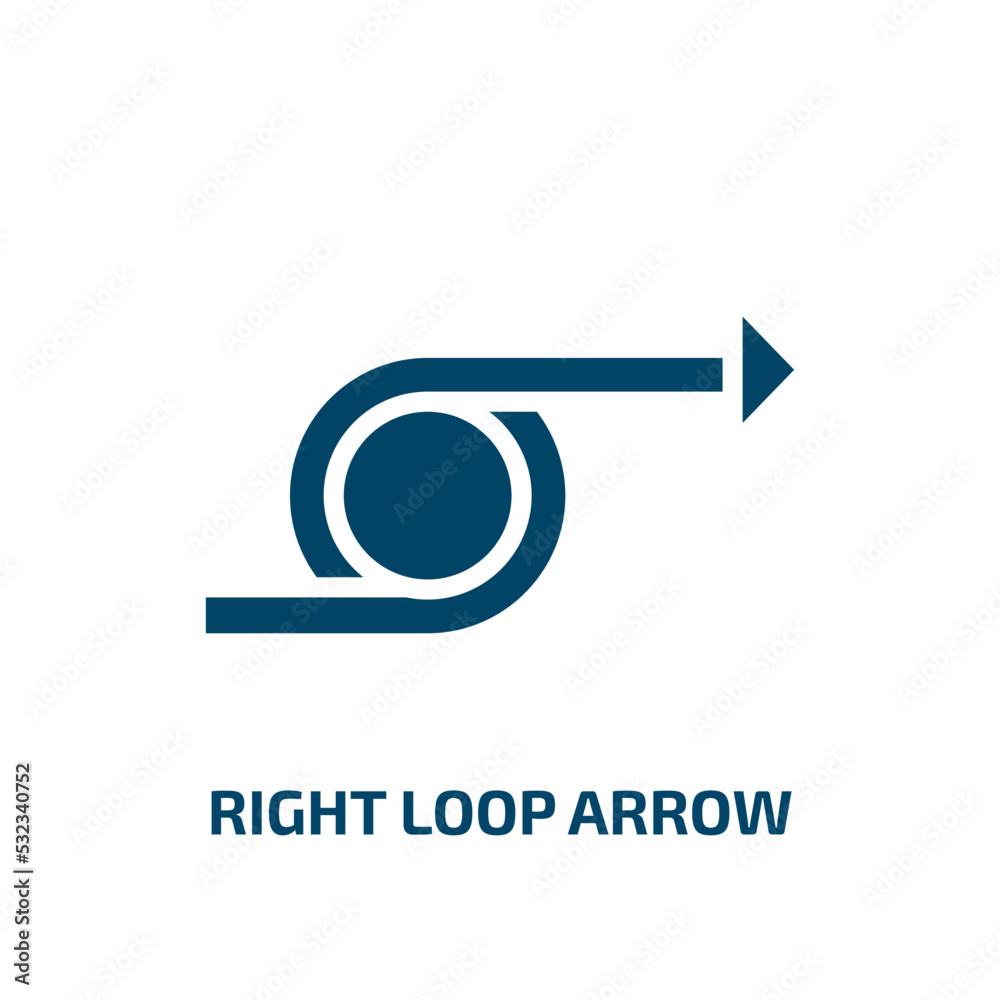Poster right loop arrow icon from user interface collection. filled right loop arrow, arrow, right glyph ic