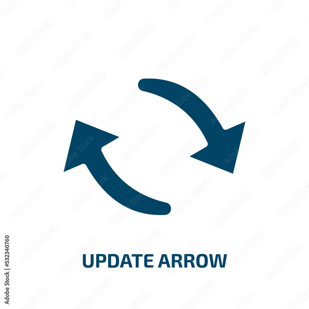 Poster update arrow icon from user interface collection. filled update arrow, update, refresh glyph icons i