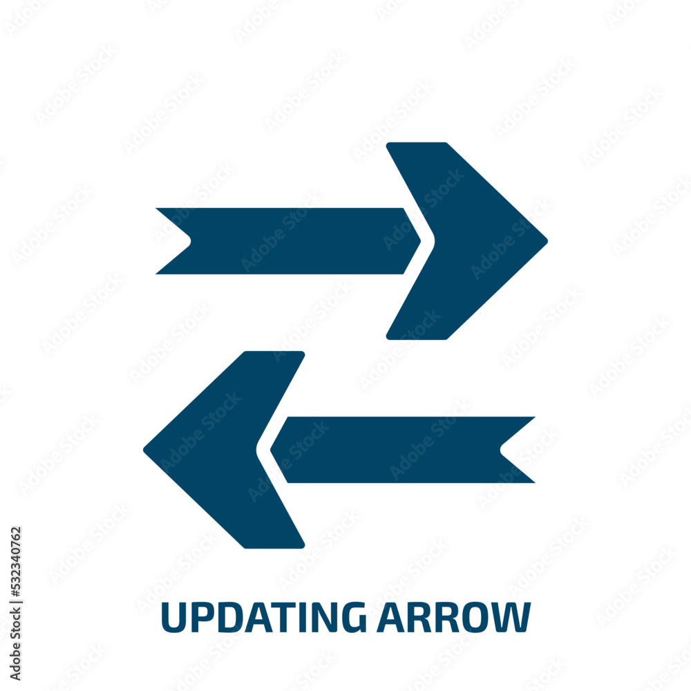 Poster updating arrow icon from user interface collection. filled updating arrow, update, refresh glyph ico